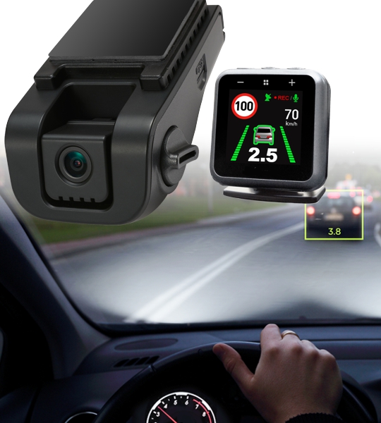 IntelliTrac Driver Assistance Cameras Frontal Collision Alert, Lane Departure Warning, Speed Limit Recognition