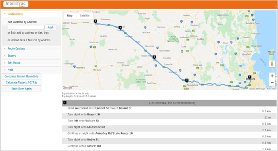 IntelliTrac Route Optimisate Journey Management Plan