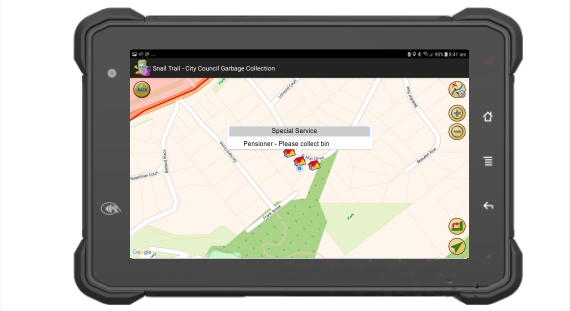 IntelliTrac Waste Management Solution Notifying drivers of special addresses